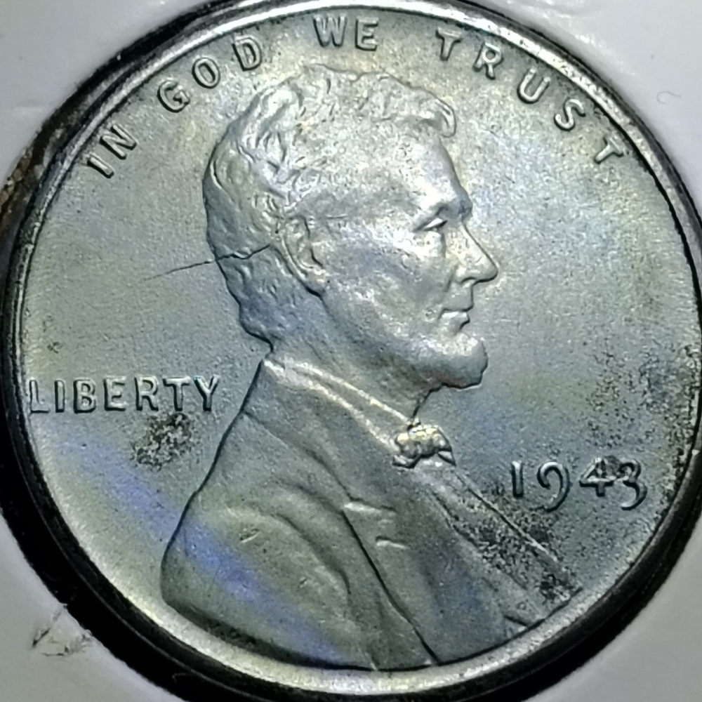 1943 Steel Wheat Penny Die Crack Error